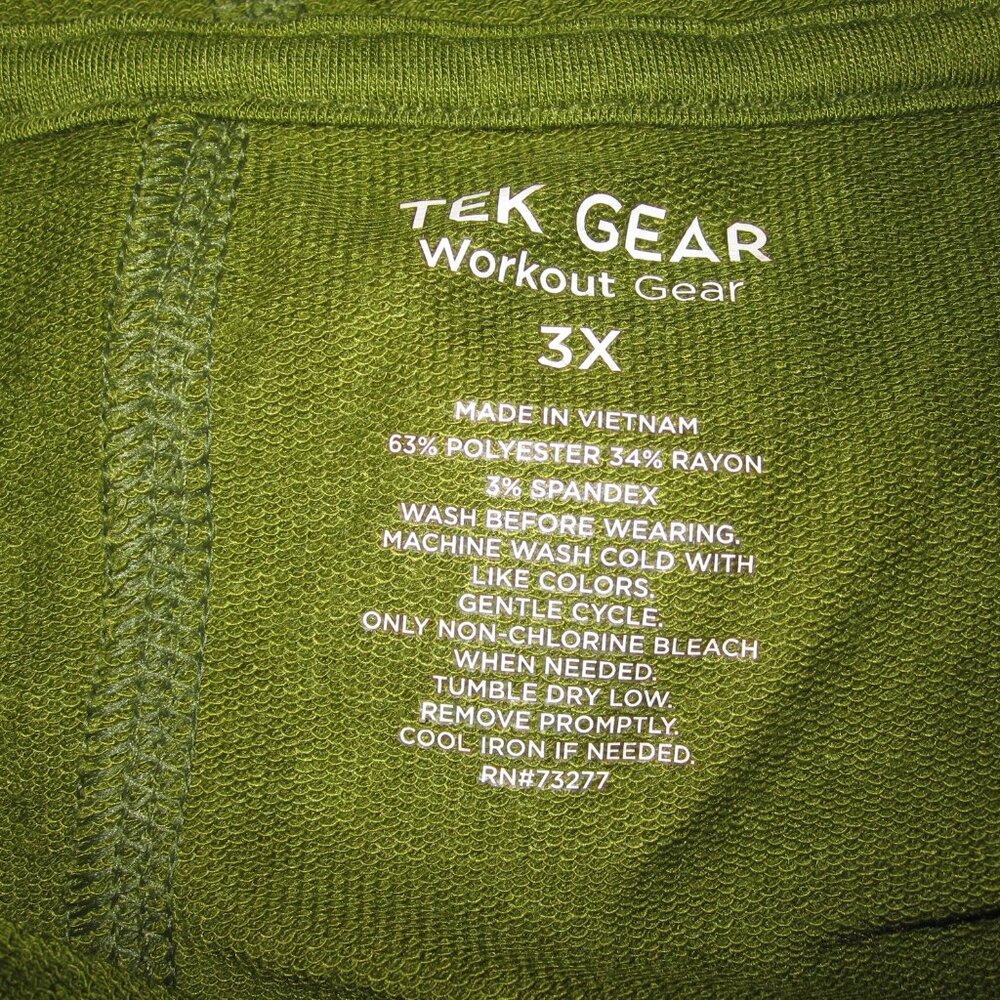 Olive green Tek Gear long hooded sweatshirt - Picture 2 of 3